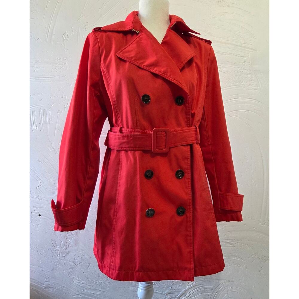 Calvin Klein Red Trench Coat Woman's Size PM